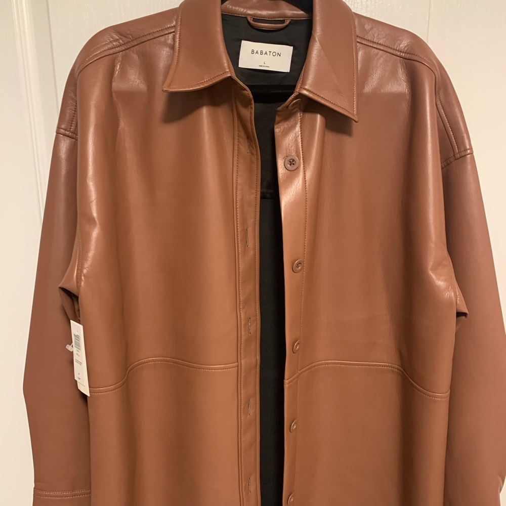 Brand new with tags attached Aritzia Babaton Pelli Jacket in Patina Brown Size L
